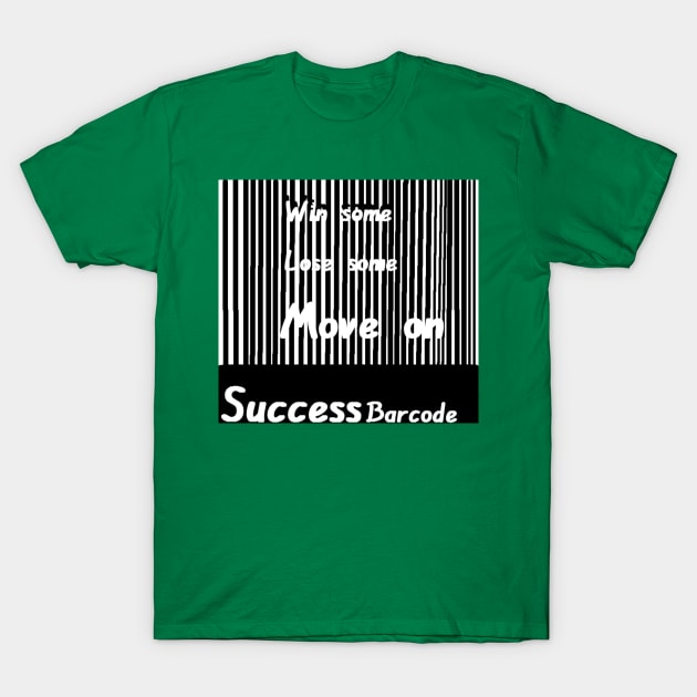 Success Barcode illustration on Green Background T-Shirt by 2triadstore